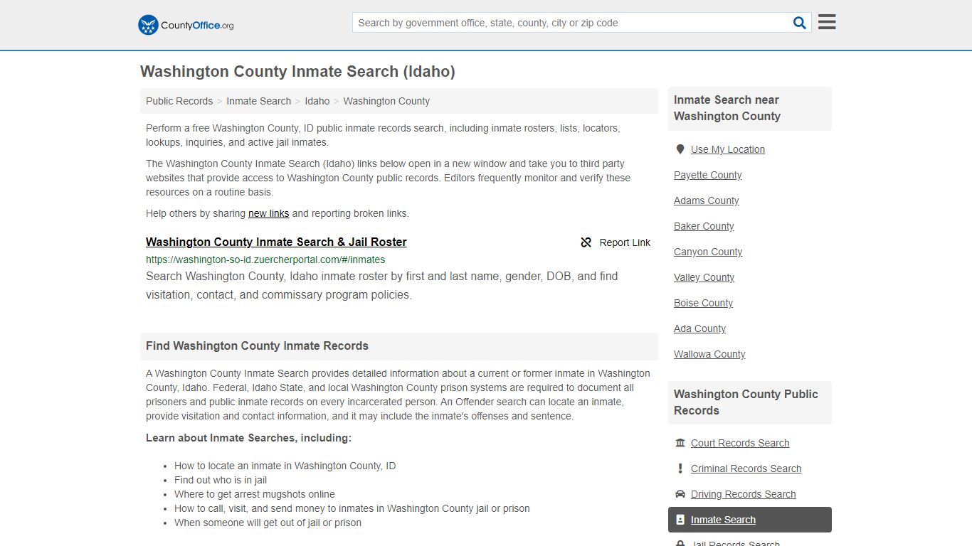 Inmate Search - Washington County, ID (Inmate Rosters ...